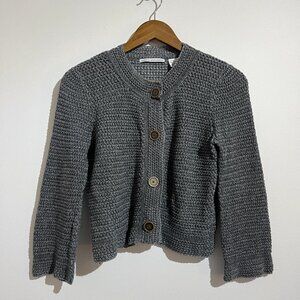 Cotton by Autumn Cashmere - Italian Yarn Cropped 3/4 Sleeve Cardigan